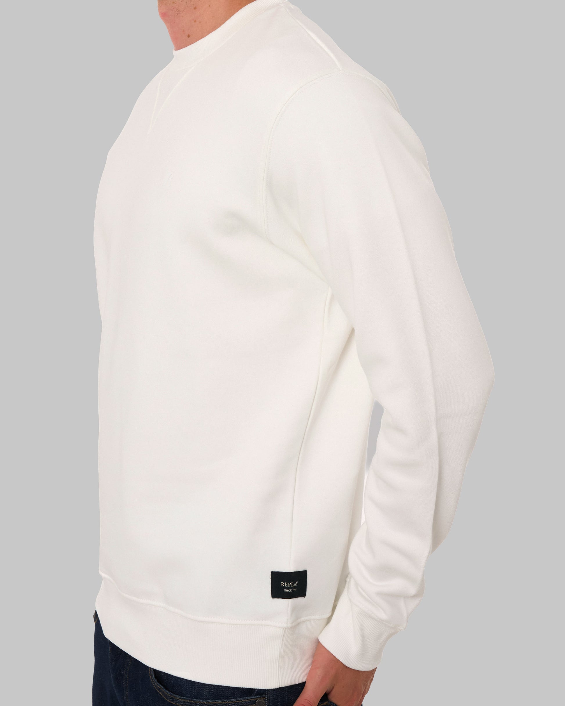 Replay Crew Sweat Natural White