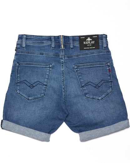 Replay RBJ.981 Tapered Fit Denim Shorts Medium Blue
