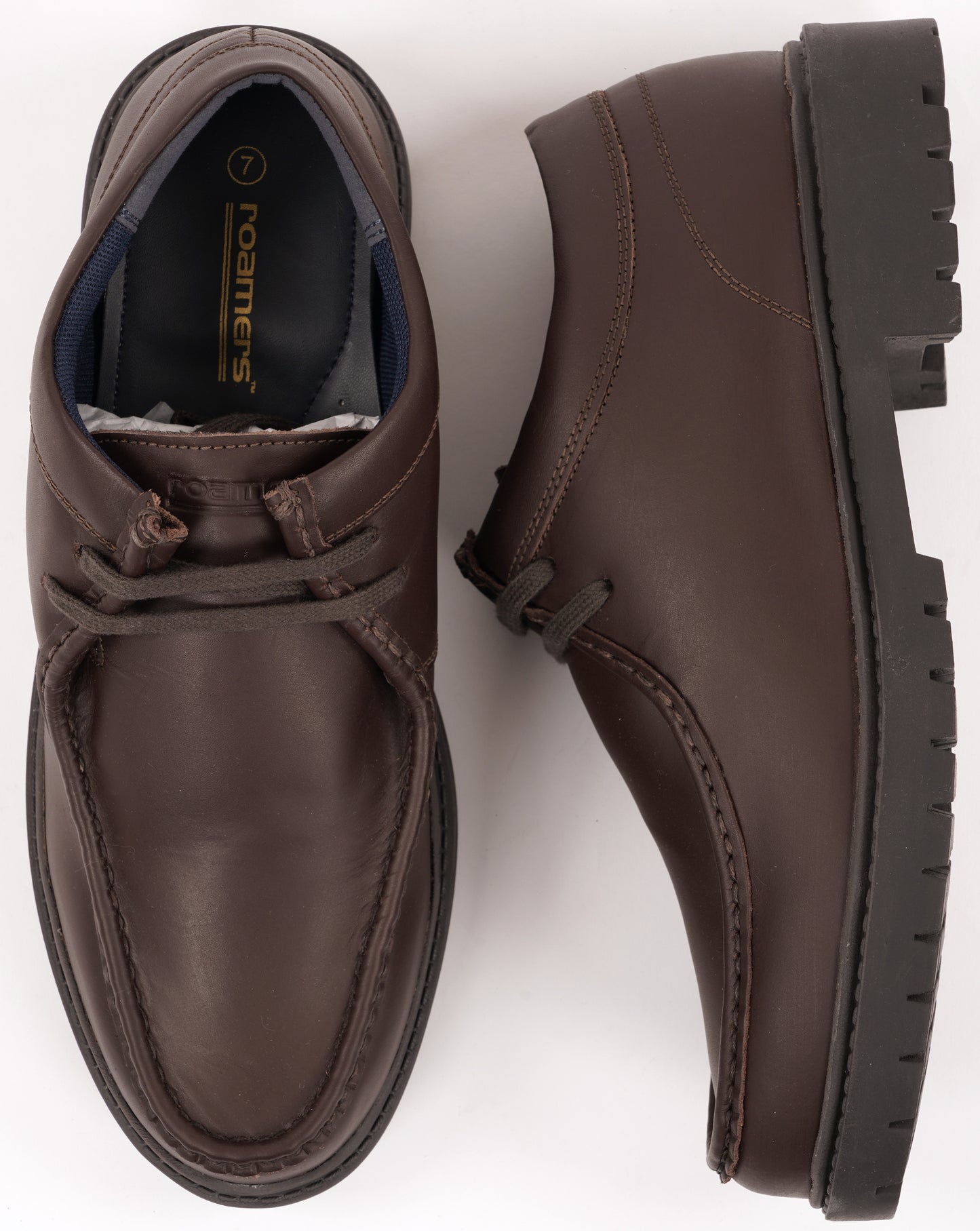 Roamers Apron Leather Shoes Brown
