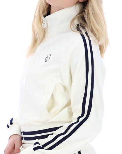 Sergio Tacchini Carmella Velour Track Top Gardenia/Navy Blue