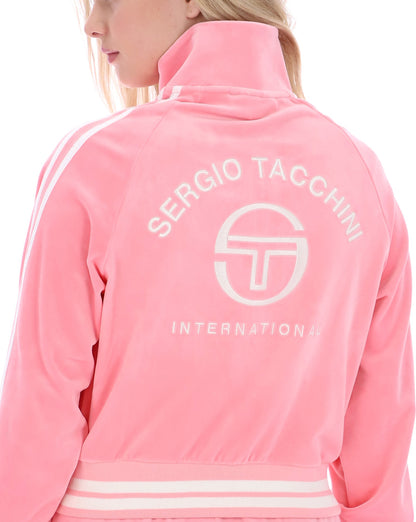 Sergio Tacchini Carmella Velour Track Top Pink/Gardenia