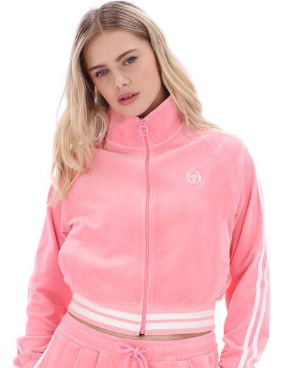 Sergio Tacchini Carmella Velour Track Top Pink/Gardenia