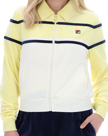Fila Vintage Giovana Velour Track Top Wax Yellow/Gardenia