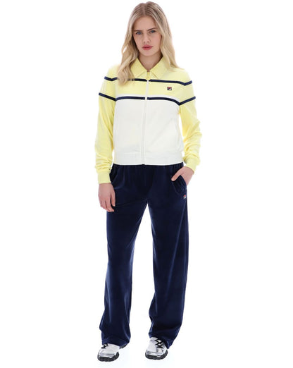Fila Vintage Giovana Velour Track Top Wax Yellow/Gardenia