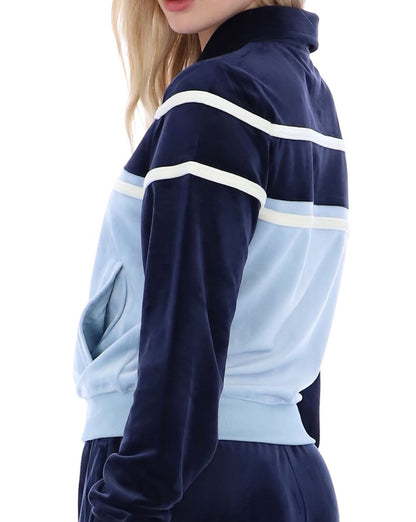 Fila Vintage Giovana Velour Track Top Navy/Sky Blue