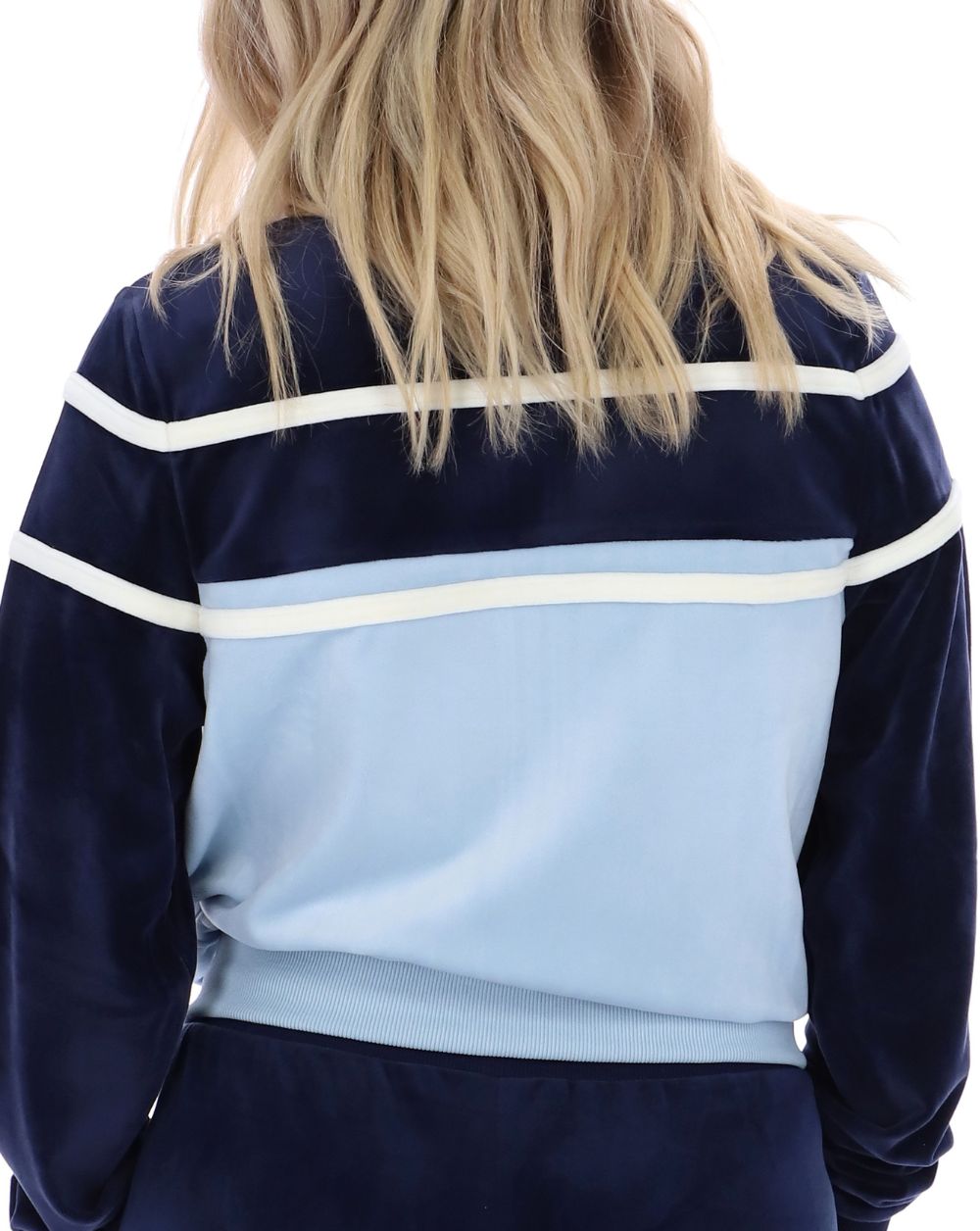 Fila Vintage Giovana Velour Track Top Navy/Sky Blue