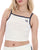 Sergio Tacchini Cropped Cami Top Gardenia/Navy Blue