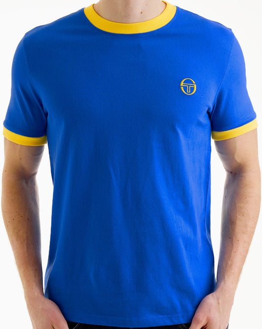 Sergio Tacchini Sergio Tacchini Pro Ringer T Shirt Blue/Yellow