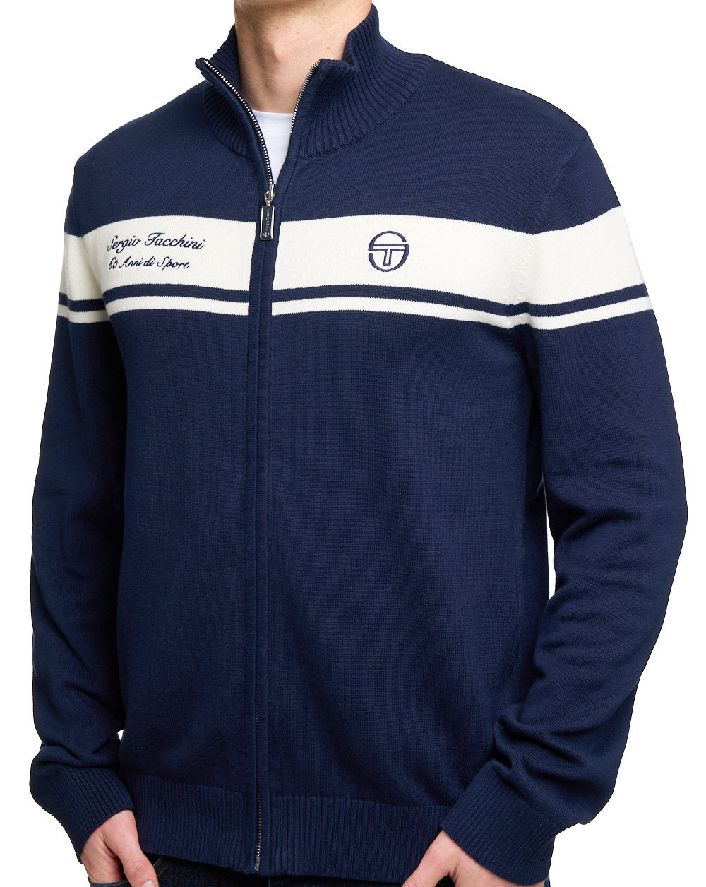 Sergio Tacchini 60th Anniversary Track Top Box Navy Blue/Gardenia