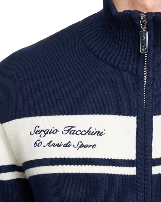 Sergio Tacchini Sergio Tacchini 60th Anniversary Track Top Box Navy Blue/Gardenia