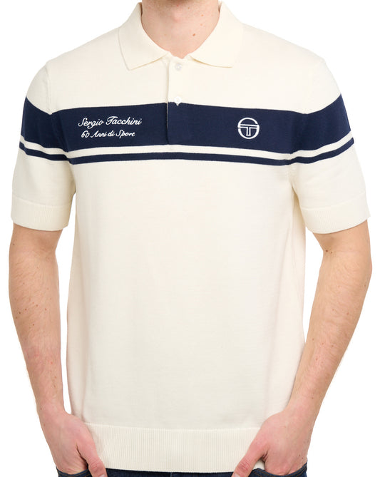 Sergio Tacchini Sergio Tacchini 60th Anniversary Polo Shirt Box Gardenia/Navy