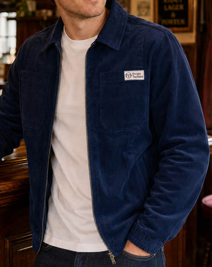 Sergio Tacchini Amico Corduroy Jacket Navy Blue