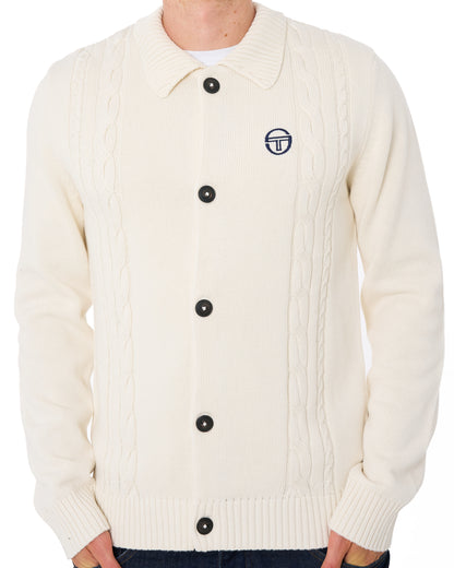 Sergio Tacchini Cable Knit Cardigan Gardenia