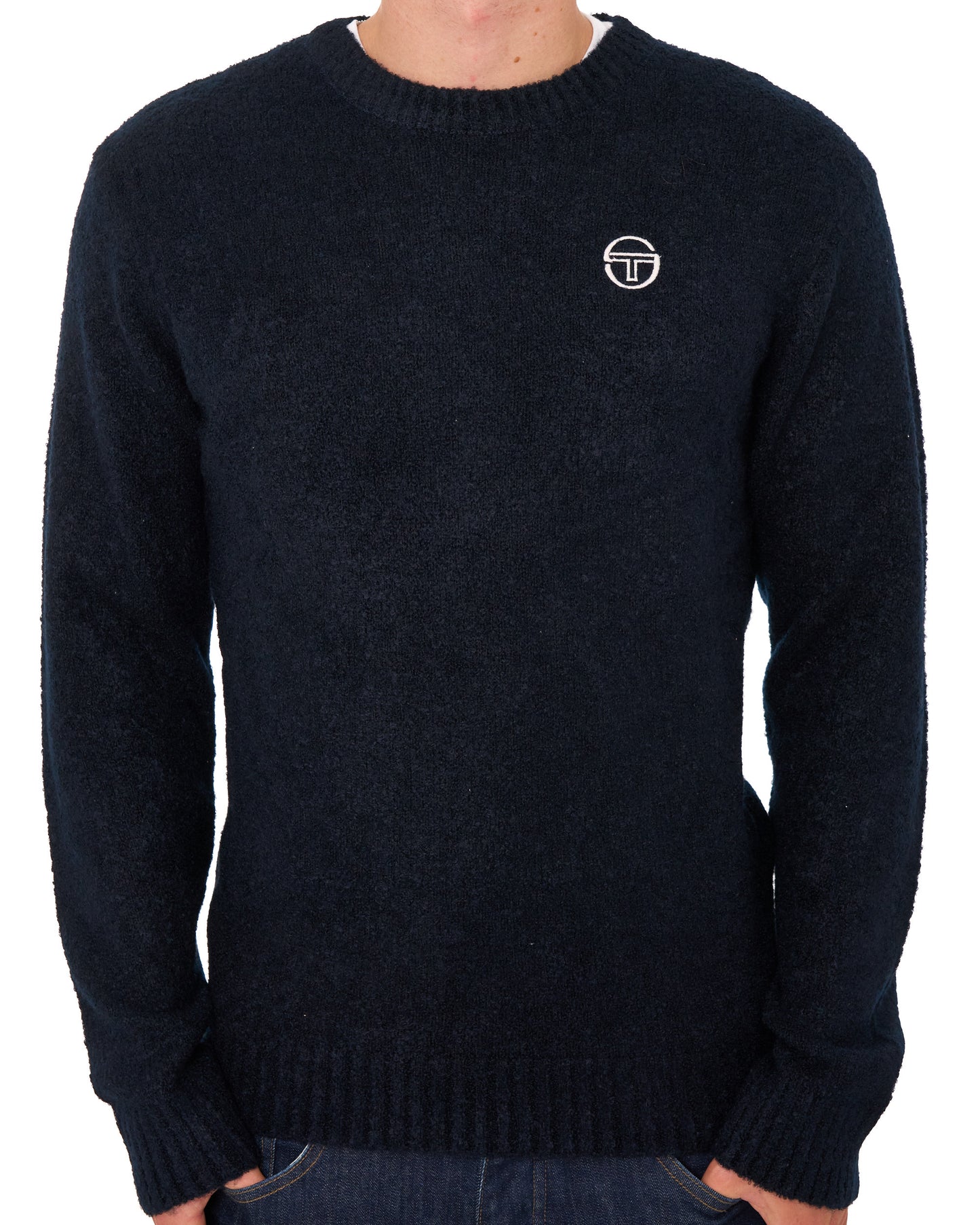 Sergio Tacchini Caputo Boucle Crew Knit Navy Blue