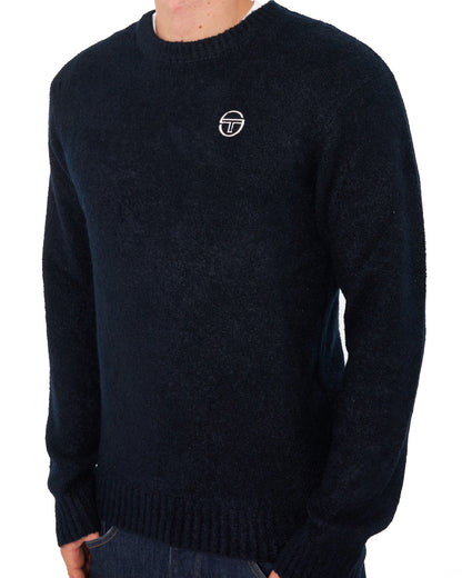 Sergio Tacchini Caputo Boucle Crew Knit Navy Blue