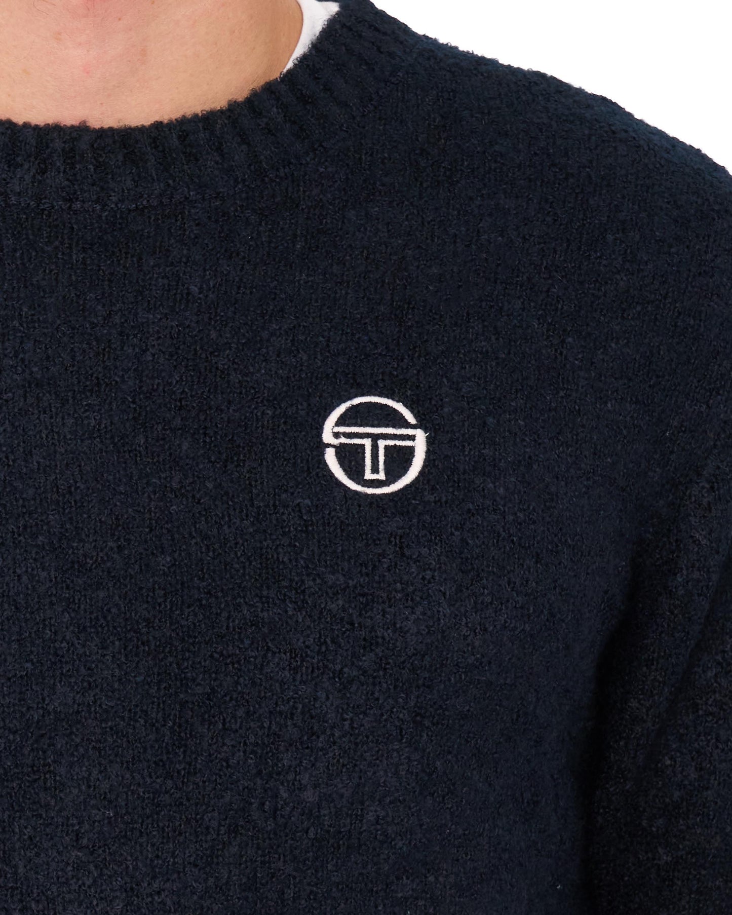 Sergio Tacchini Caputo Boucle Crew Knit Navy Blue