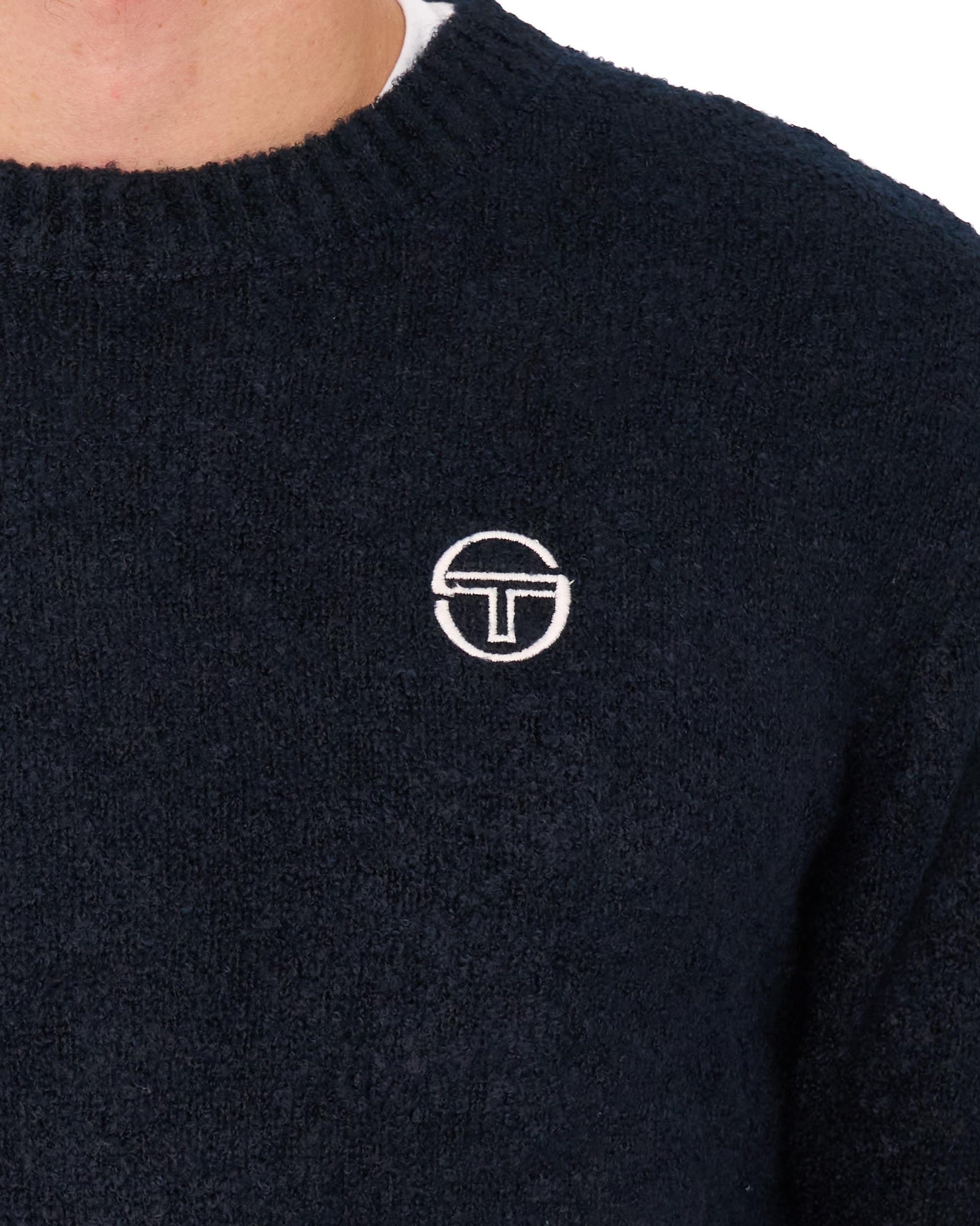 Sergio Tacchini Caputo Boucle Crew Knit Navy Blue