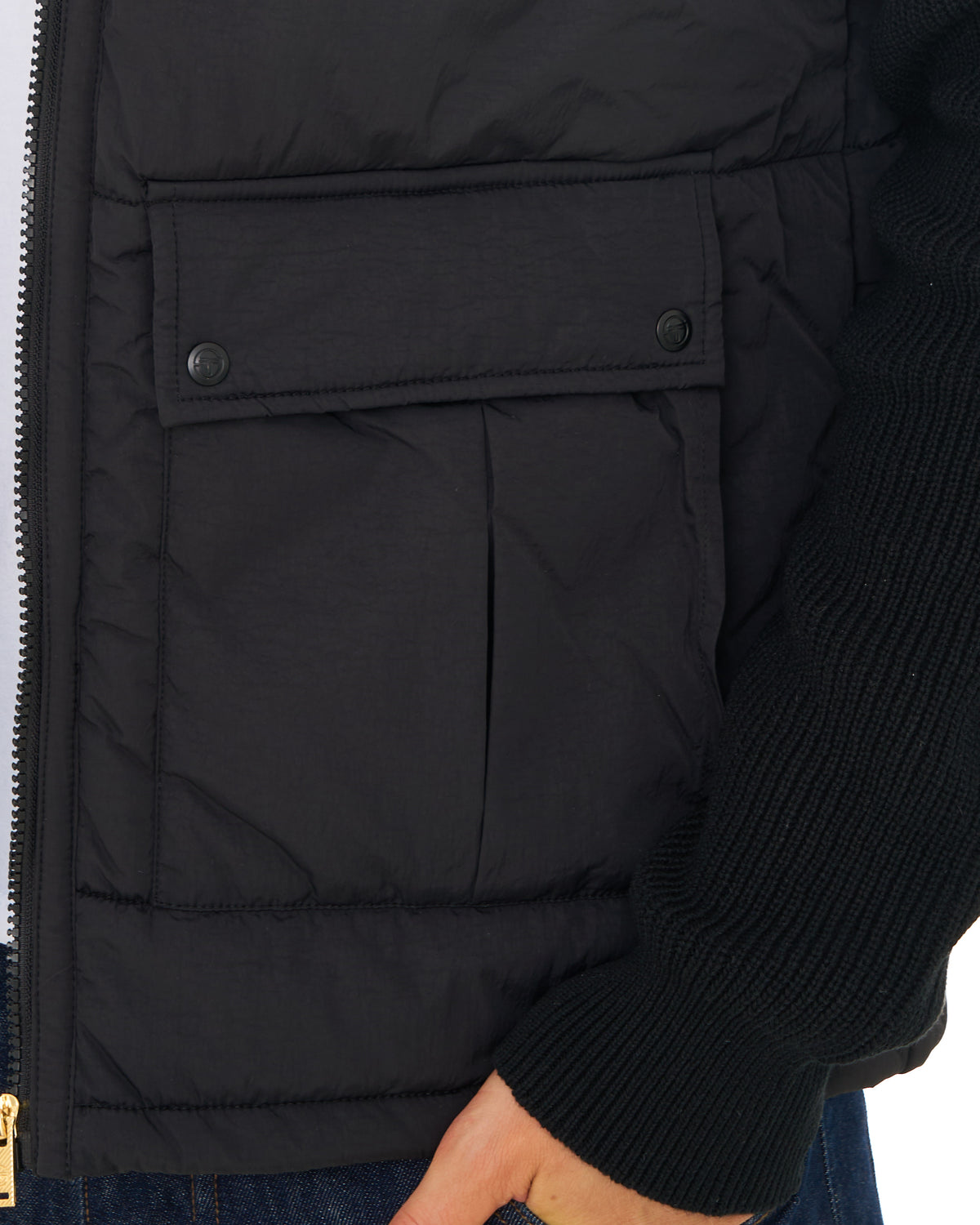 Sergio Tacchini Cassini Hybrid Nylon Jacket Black