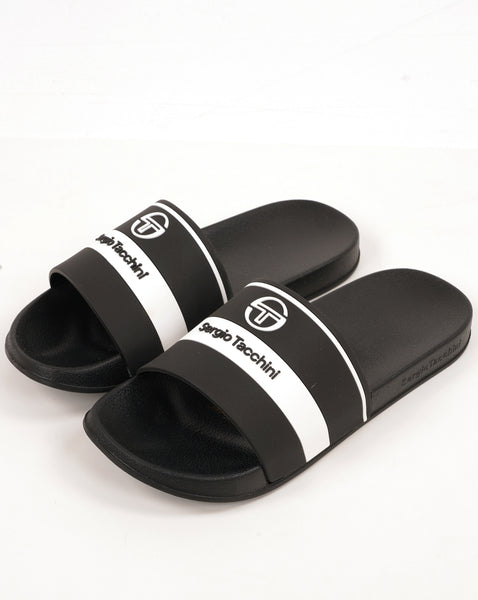 Sergio Tacchini Caspio Pool Sliders Black/White