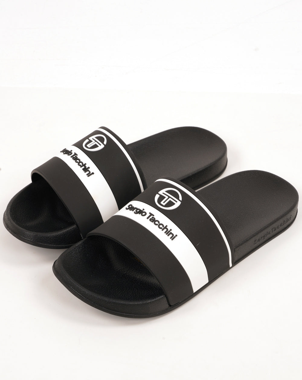 Sergio Tacchini Caspio Pool Sliders Black/White