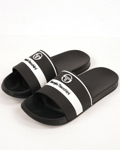 Sergio Tacchini Caspio Pool Sliders Black/White