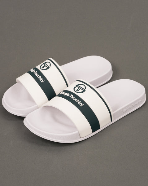 Sergio Tacchini Caspio Pool Sliders White/Blue
