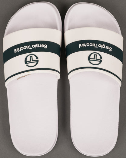Sergio Tacchini Caspio Pool Sliders White/Blue