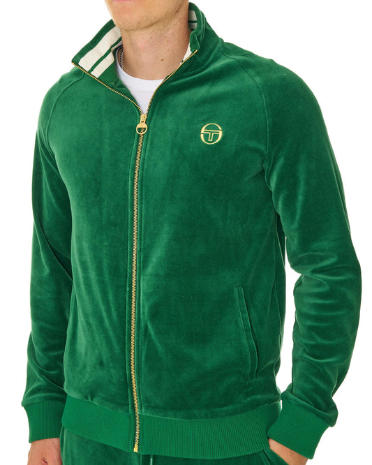 Sergio Tacchini Sergio Tacchini Classic Velour Track Top Green Gardenia