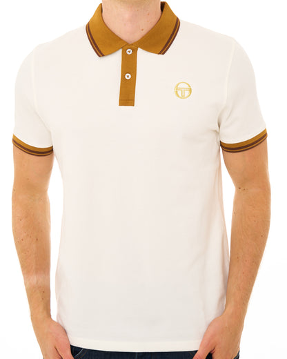 Sergio Tacchini Contrasting Tipped Polo Gardenia/Golden Brown