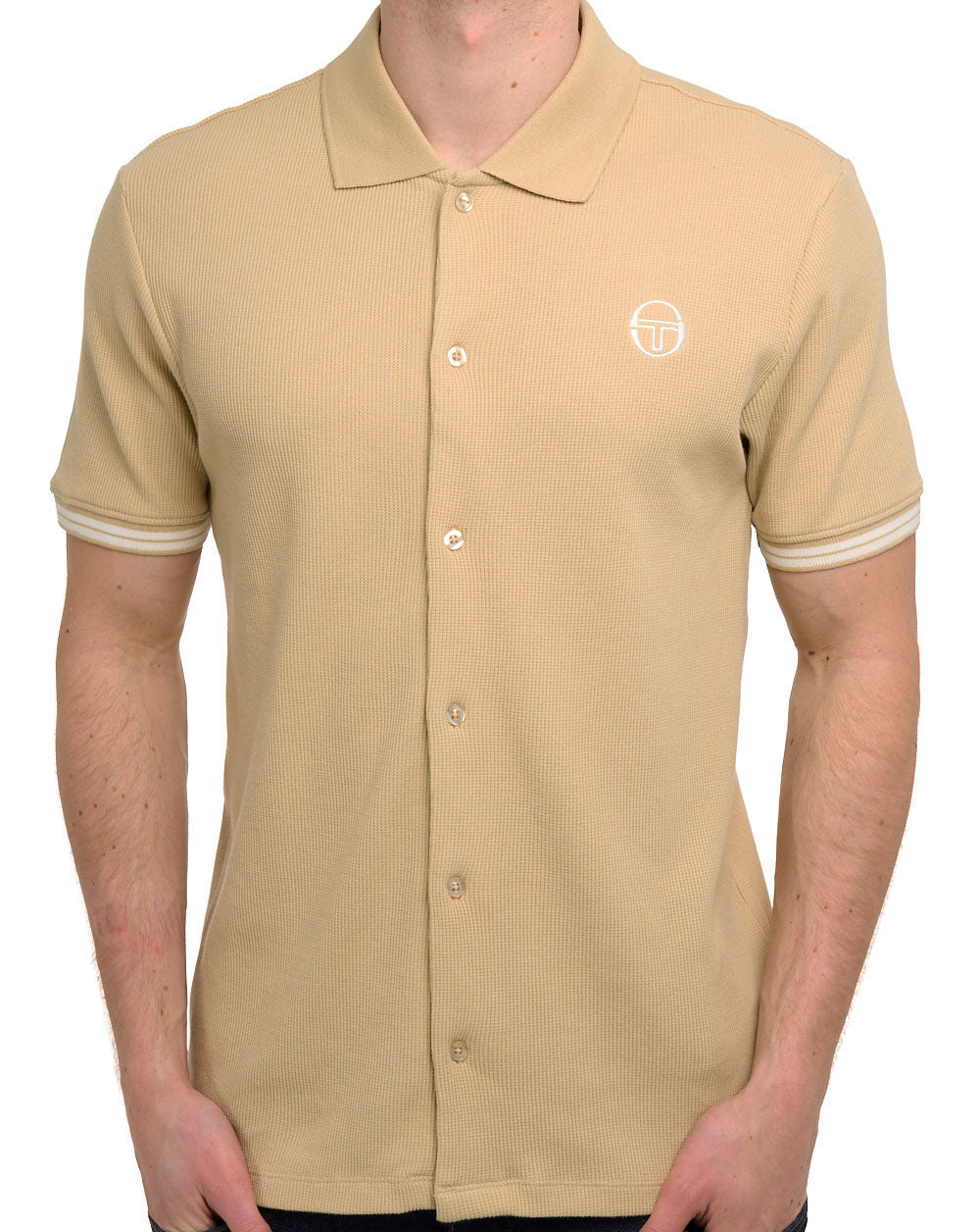 Sergio Tacchini Court Button Polo Shirt Sand