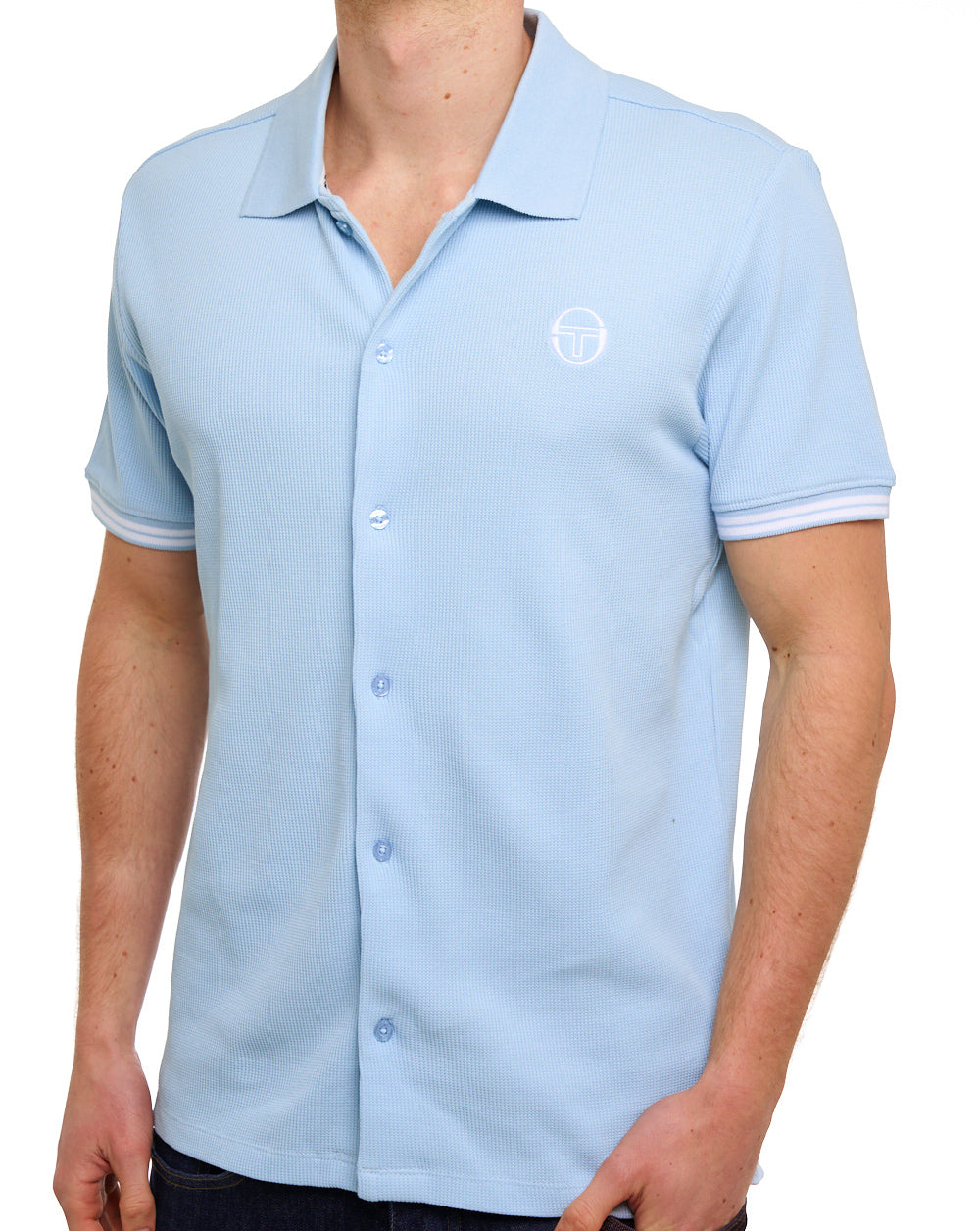 Sergio Tacchini Full Button Polo Shirt Sky