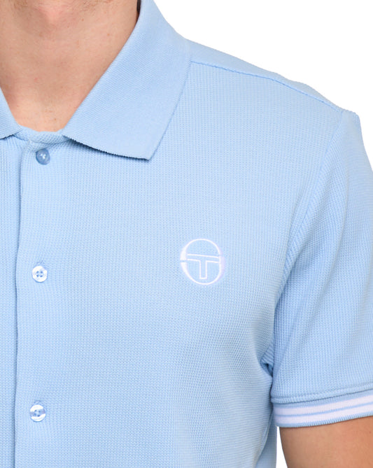 Sergio Tacchini Sergio Tacchini Full Button Polo Shirt Sky