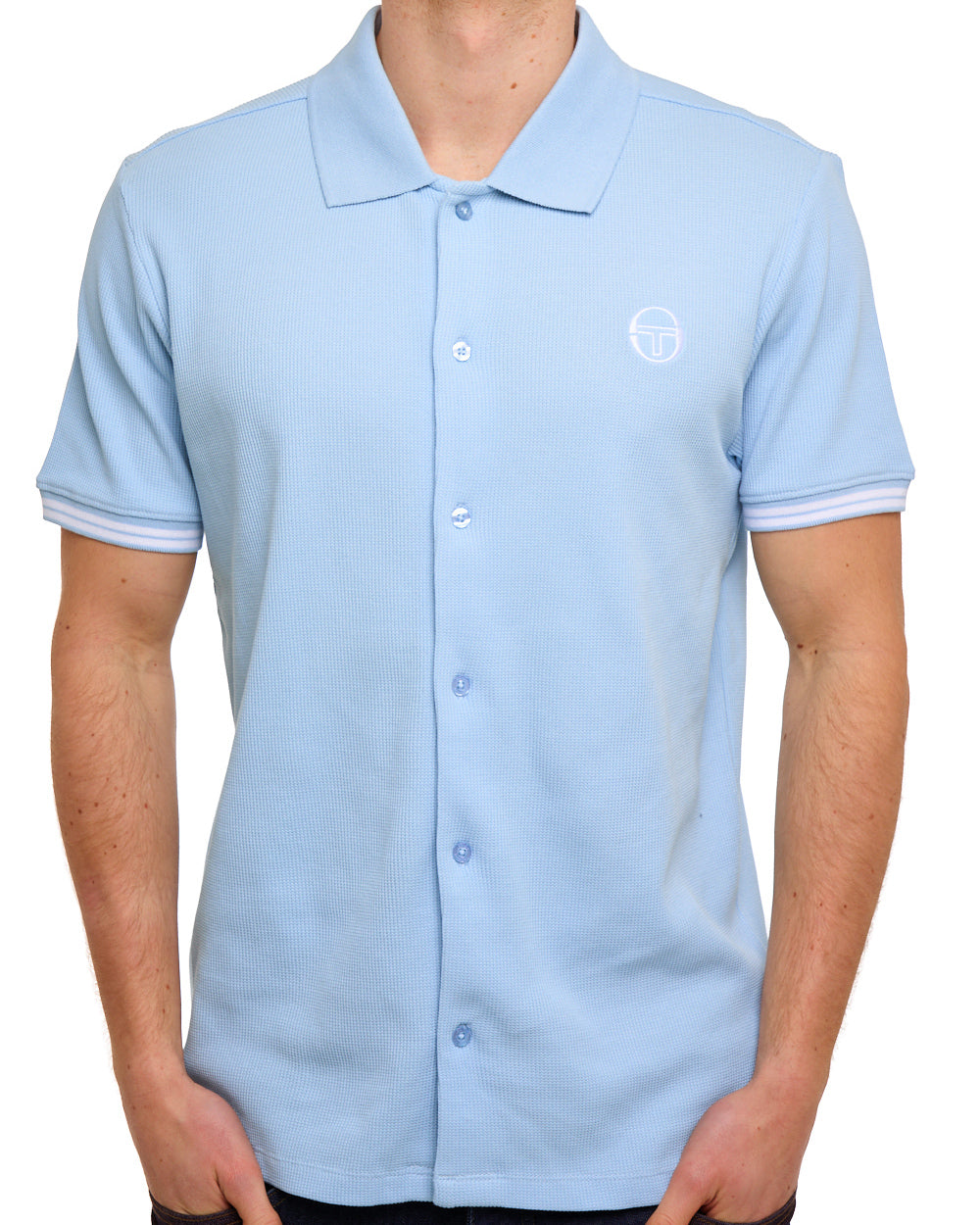 Sergio Tacchini Full Button Polo Shirt Sky