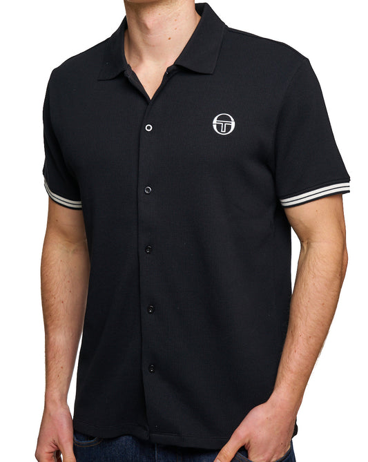 Sergio Tacchini Sergio Tacchini Full Button Polo Shirt Black