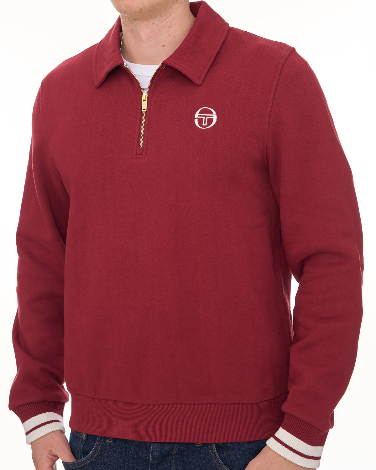 Sergio Tacchini Court Zip Polo Sweat Merlot
