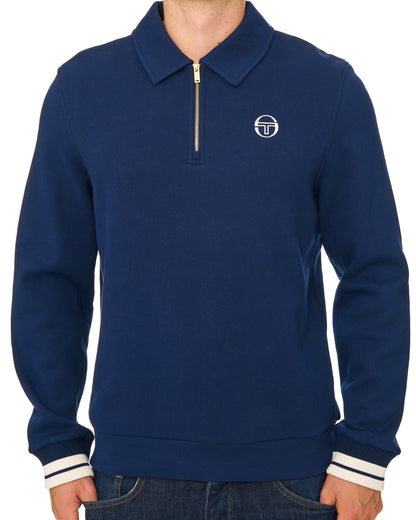 Sergio Tacchini Court Zip Polo Sweat Navy Blue