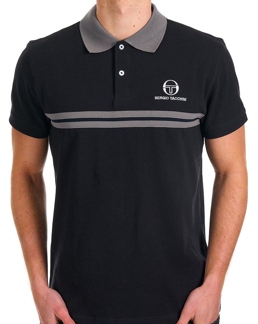 Sergio Tacchini Dallas Polo Shirt Black / Charcoal Grey
