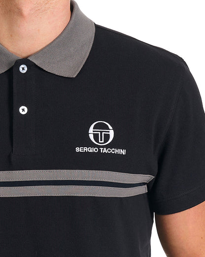 Sergio Tacchini Dallas Polo Shirt Black / Charcoal Grey