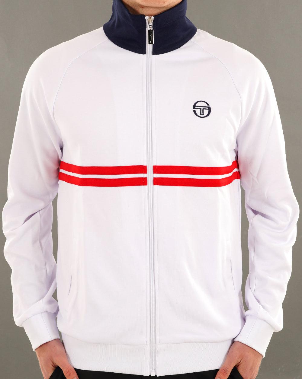 Sergio Tacchini Dallas Track Top White/Red/Navy