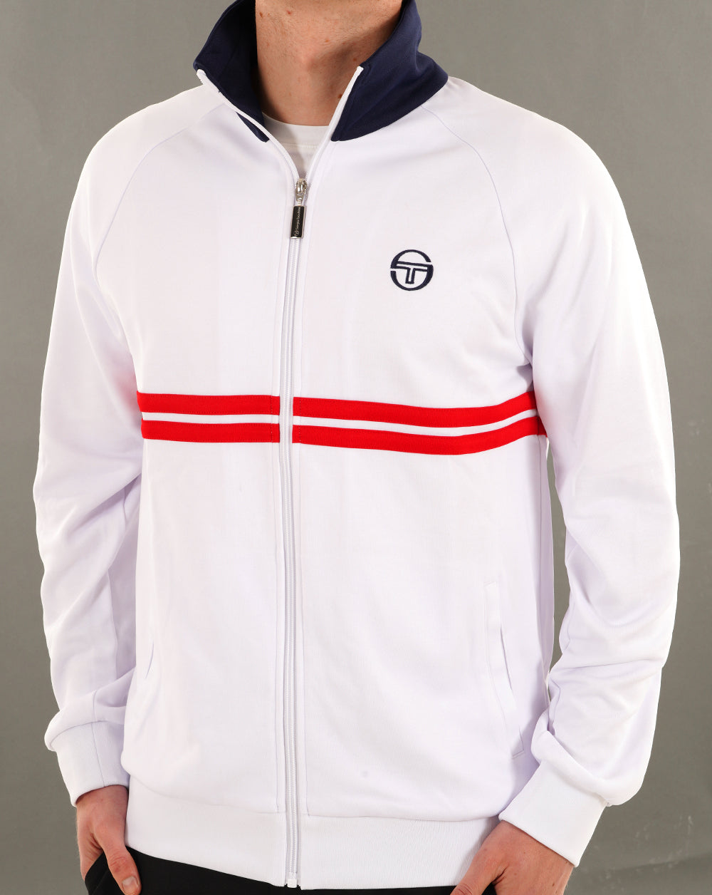 Sergio Tacchini Dallas Track Top White/Red/Navy