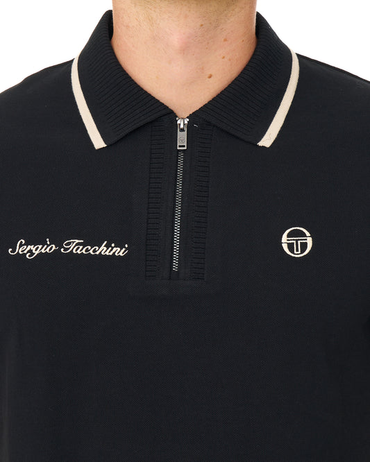 Sergio Tacchini Sergio Tacchini Davide Zip Polo Shirt Black