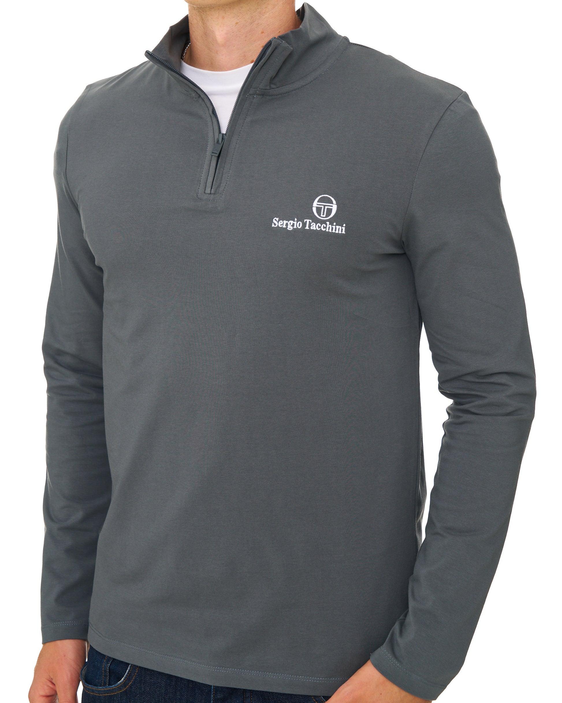 Sergio Tacchini 1/4 Zip Top Dark Grey
