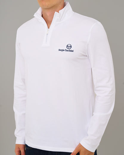 Sergio Tacchini 1/4 Zip Long Sleeve Top White