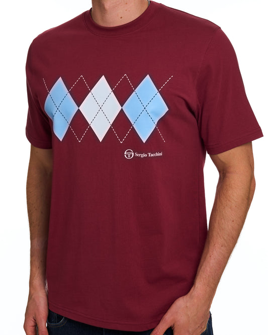 Sergio Tacchini Sergio Tacchini Diamond T Shirt Claret / Sky Blue