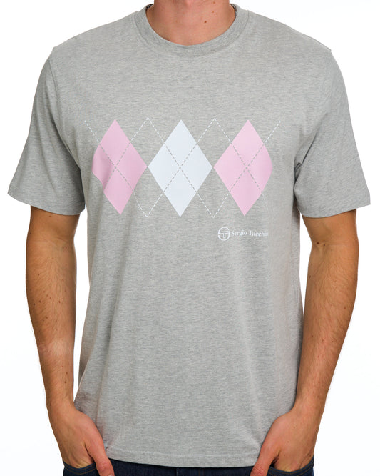 Sergio Tacchini Sergio Tacchini Diamond T Shirt Grey Marl / Pink