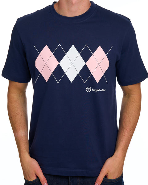 Sergio Tacchini Diamond T Shirt Navy White Pink