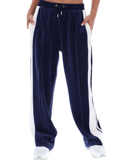 Sergio Tacchini Erica Velour Track Pant Navy Blue/Gardenia