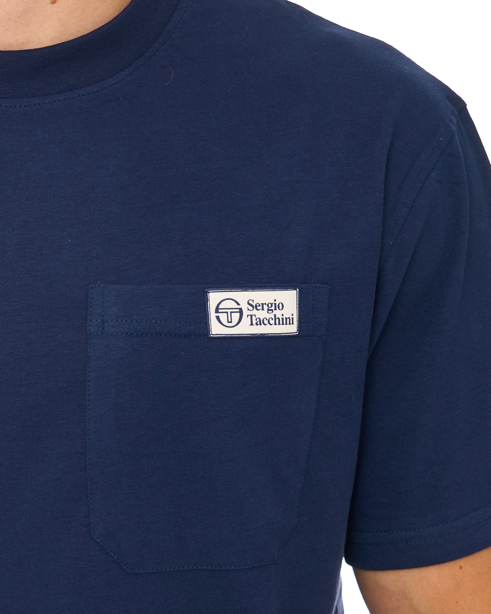 Sergio Tacchini Gallo Pocket T Shirt Navy Blue