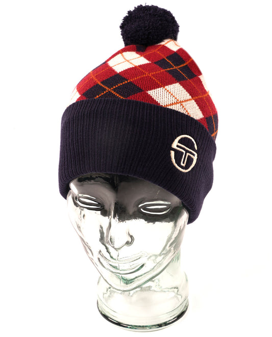 Sergio Tacchini Sergio Tacchini Hamilton Bobble Beanie Navy Blue/Rhubarb