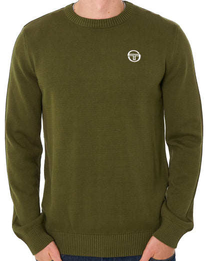 Sergio Tacchini Jimmy Crew Knit Dark Olive